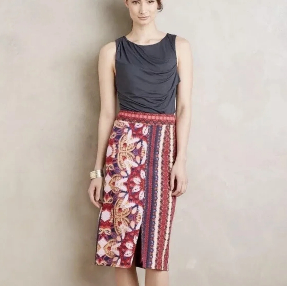 SOLD - ❤️🩷 Anthropologie Maeve Marala Floral Pencil Skirt, M - Picture 2 of 13